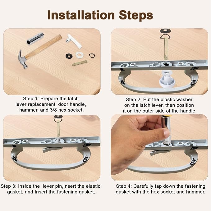 Metal Sliding Door Latch Lever, Replacement Parts - Image 5