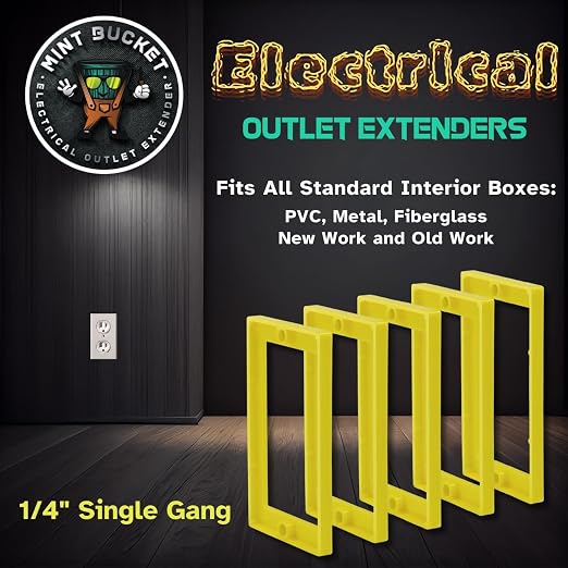ReceptXtenders 1/4" Single Gang Outlet Box Extenders, UL Listed, Electrical Box - Image 2
