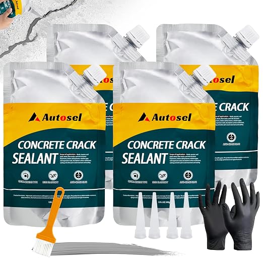 Concrete Crack Filler, Self-Leveling Cement Crack Filler, Fast-Drying by AutoselHomeSolutions
