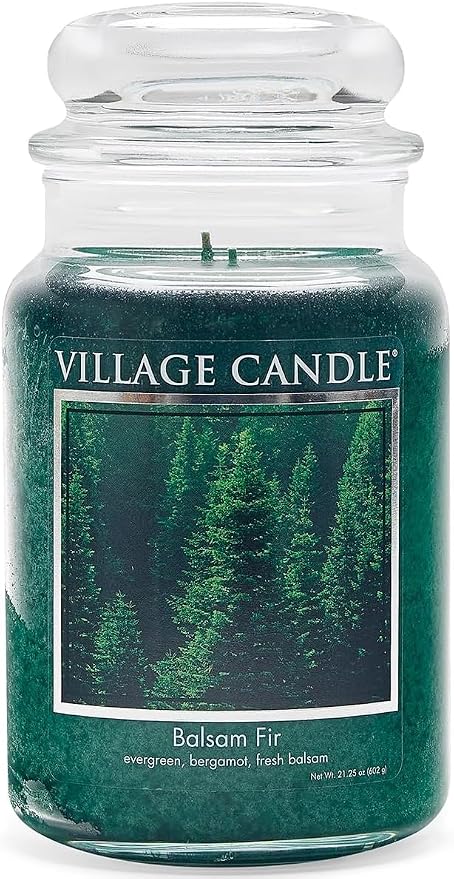 Village Candle Balsam Fir Large Apothecary Jar, Scented Candle, 21.25 oz. by VillageCandle