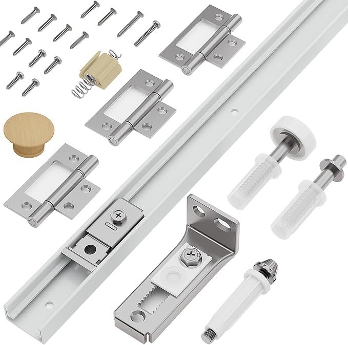 Closet Bifold Door Hardware & 36 Inch Track, 3 ft Bi Folding Door Rail Kit | by OcyfymHome