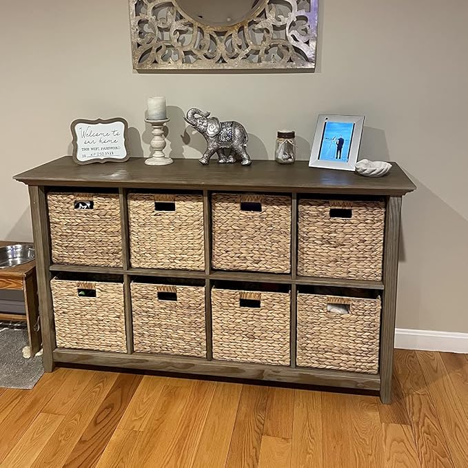 M4DECOR 12x12x12 Storage Cube, Water Hyacinth Storage Baskets, Wicker Storage - Image 7