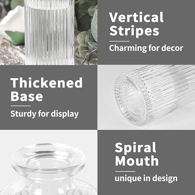 Set of 20 Glass Bud Vases Small Mini Flower Vases - Image 3