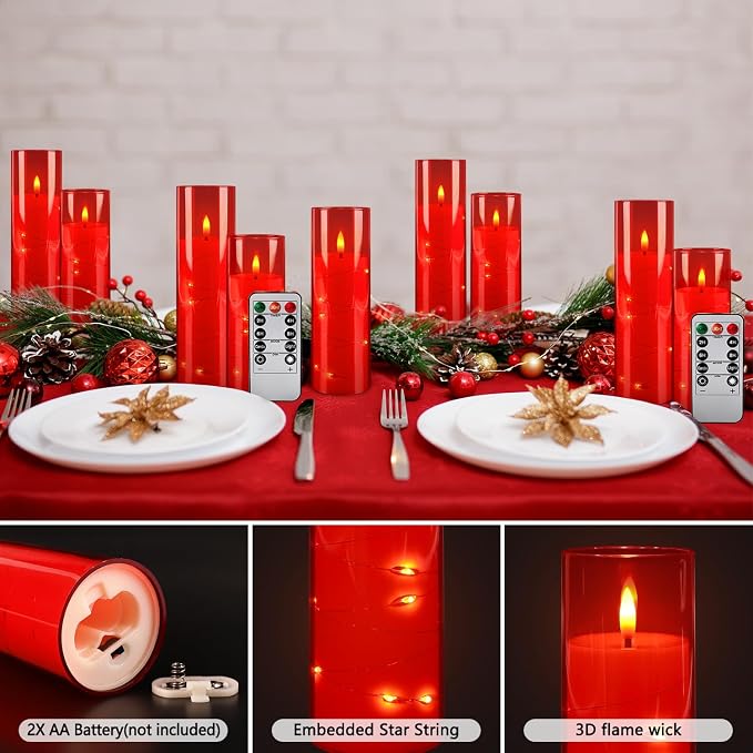 12‑Pack Red Flameless LED Candles - Image 4