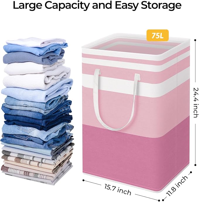 HomeHacks 2 Pack Large Laundry Baskets, Laundry Hampers Bags | Waterproof - Image 4