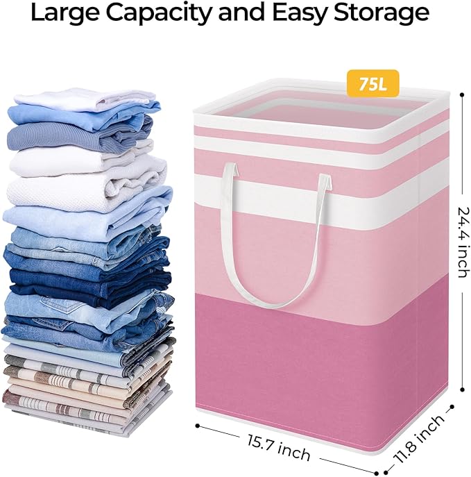 HomeHacks 2 Pack Laundry Baskets, Laundry Hampers Bags | Waterproof, - Image 3