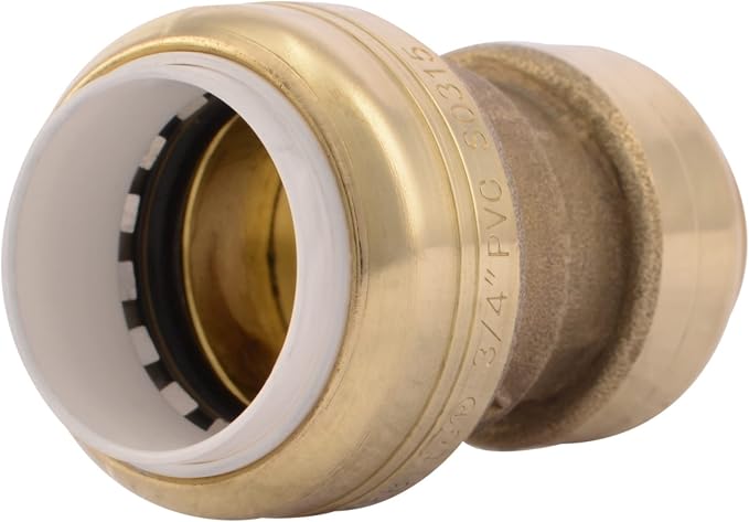SharkBite 3/4 Inch CTS x 3/4 Inch PVC Transition Coupling, Push to Connect by SharkBite