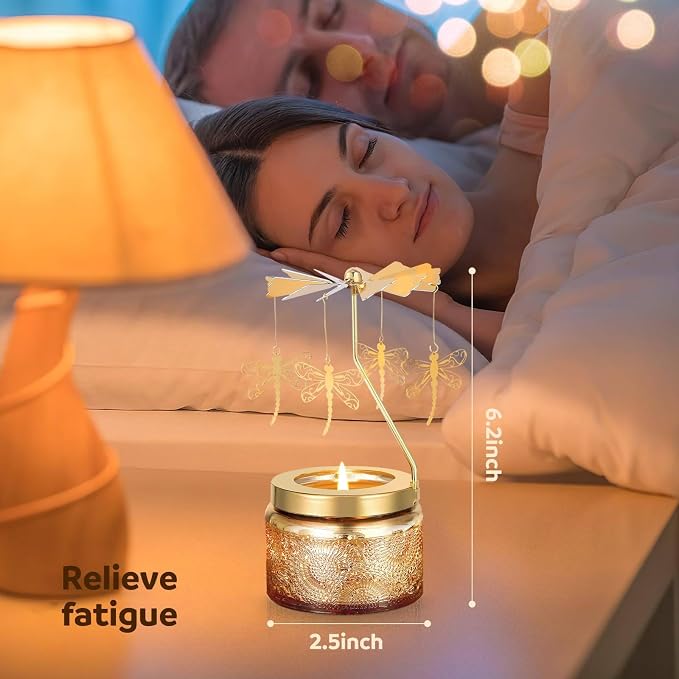 Curimama Rose Dragonfly Rotating Candle Gift - Image 4