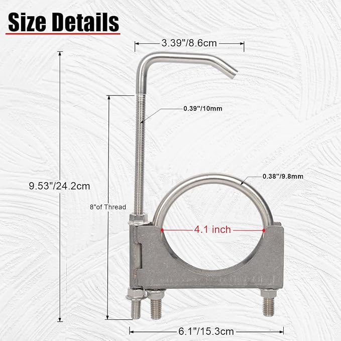 Stainless Steel 4 Inch Exhaust Clamps - Image 2