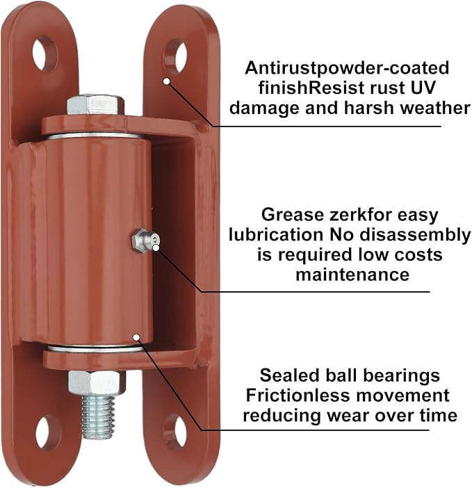 7" 2150P Heavy Duty Gate Hinges 1100lb Capacity - Image 4