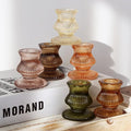WDHODEC Glass Candlestick Holders 12PCS Taper Candle Holders by WDHODEC