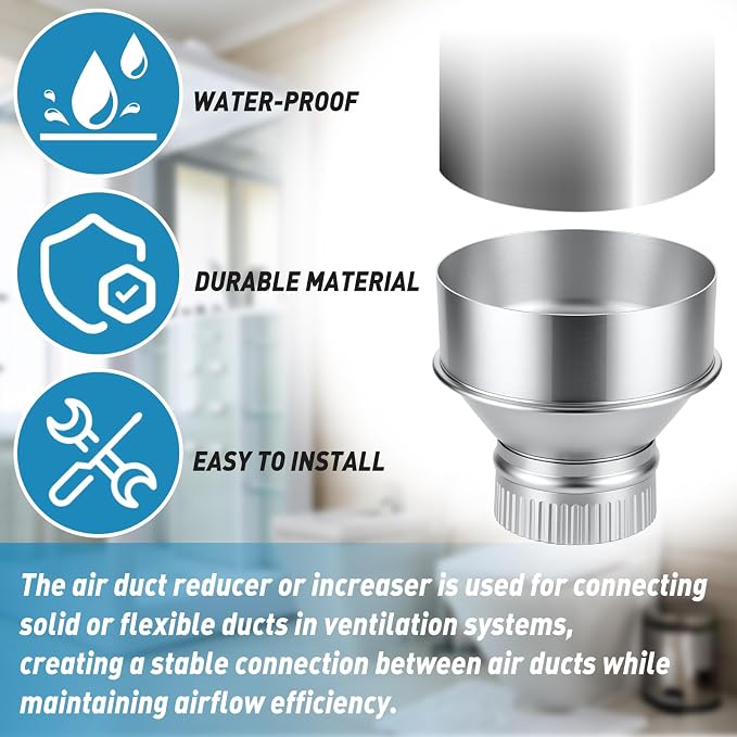 1 Pcs 5 Inch to 3 Inch Duct Reducer Increaser | Galvanized Steel Air Duct - Image 4