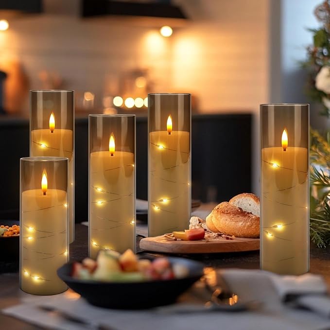 12-Pack Gray Acrylic Flameless LED Candles - Image 6