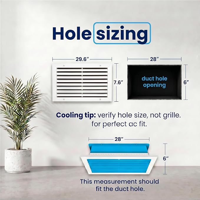 28x6 Aluminum Wall Ceiling Air Return Vent Cover HVAC Rustproof Grille - Image 3