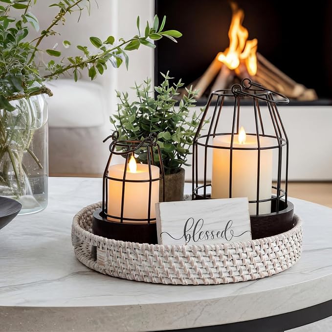 Modern Rustic Farmhouse Candle Lantern Set of 5 - Image 5