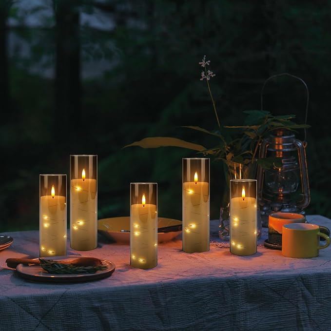 12-Pack Gray Acrylic Flameless LED Candles - Image 8