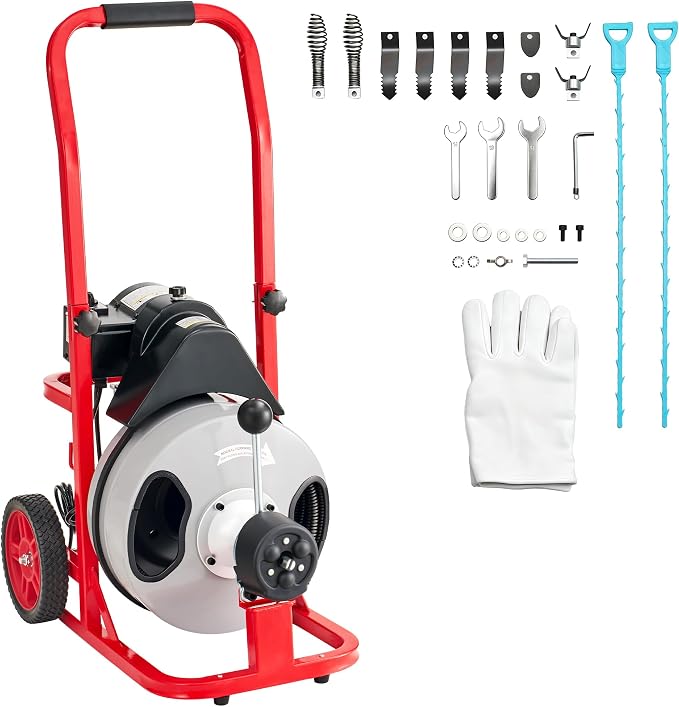 Albott 100 FT x 1/2 Inch Electric Drain Cleaner Machine | Auto-Feed Sewer Snake by Albott
