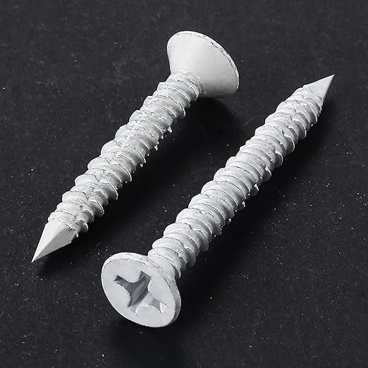 WenSilon 1/4" x6 White Concrete Screw Anchor White Flat Head - Image 3