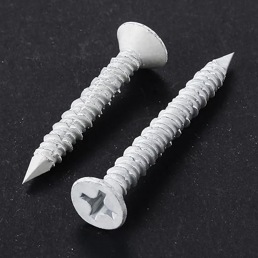 WenSilon 3/16" x3-1/4 White Concrete Screw Anchor White Flat Head - Image 3