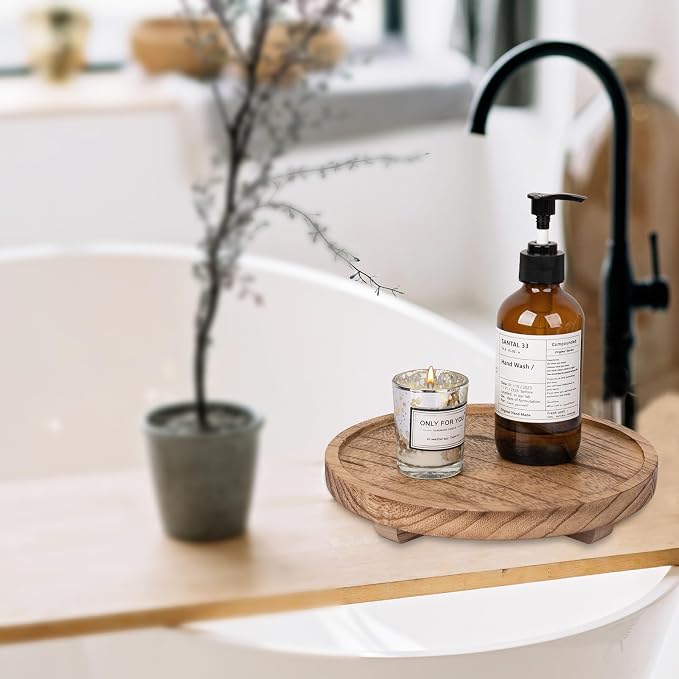 Round Decorative Tray Farmhouse Kitchen Decor Soap Dish, Lightweight, Easy Clean - Image 5