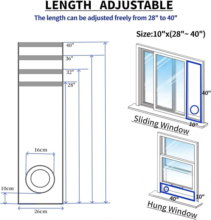 Portable Air Conditioner Window Seal Kit, 10In x 28~40 Inch Full Sealing AC - Image 5