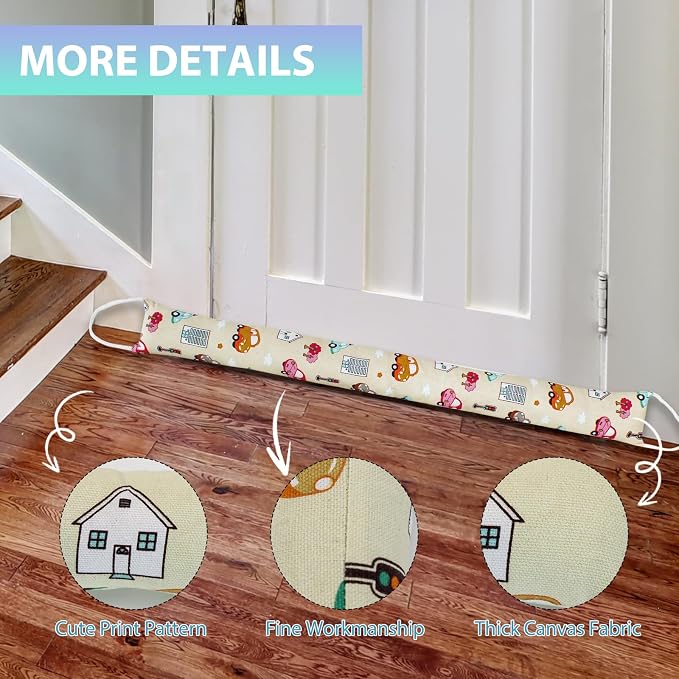 Weighted Door Draft Stopper, 2 Pack 48 Inch Under Door Blocker, Bottom of Door - Image 5