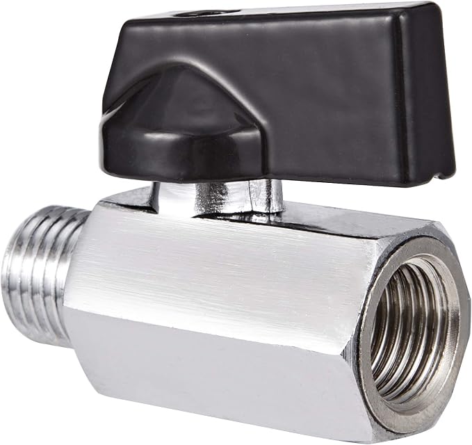 2 Pack Brass Mini Ball Valve 1/4" NPT Female x Male Thread Shut-Off Valve - Image 3