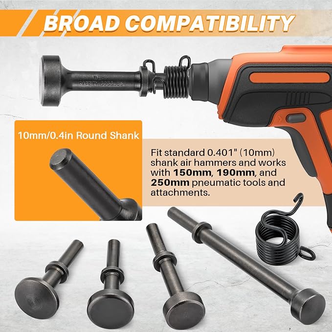 MAOPINER 5 Pcs Pneumatic Air Hammer Chisel Bits, 0.401 Inch Shank | Smoothing - Image 4