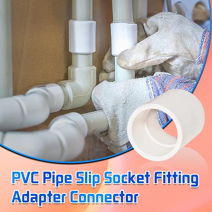 10Pcs White PVC Pipe Couplings, 3/4'' Slip Socket Fitting Adapter Connector - Image 9