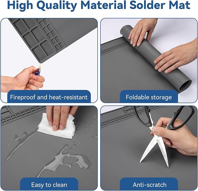 Kaisi Extra Large Soldering Mat, 932°F Heat Resistant Silicone Solder Mat - Image 6