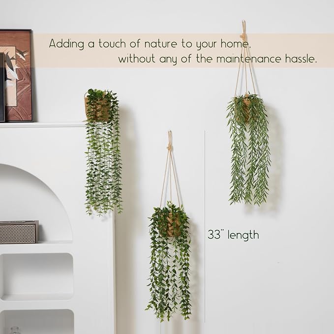 3 Pack Artificial Hanging Plants - Image 4