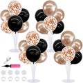 TONIFUL 4 Black Champagne Gold Balloon Stand Balloon Centerpieces by TONIFUL