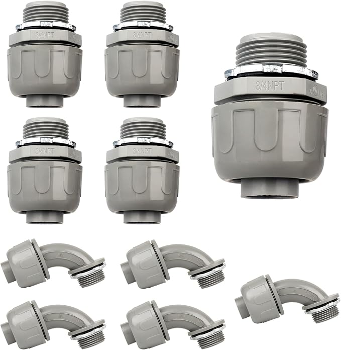 Conduit Connectors, 3/4 Inch Liquid Tight Connector NPT Non-Metallic by HDHAODA