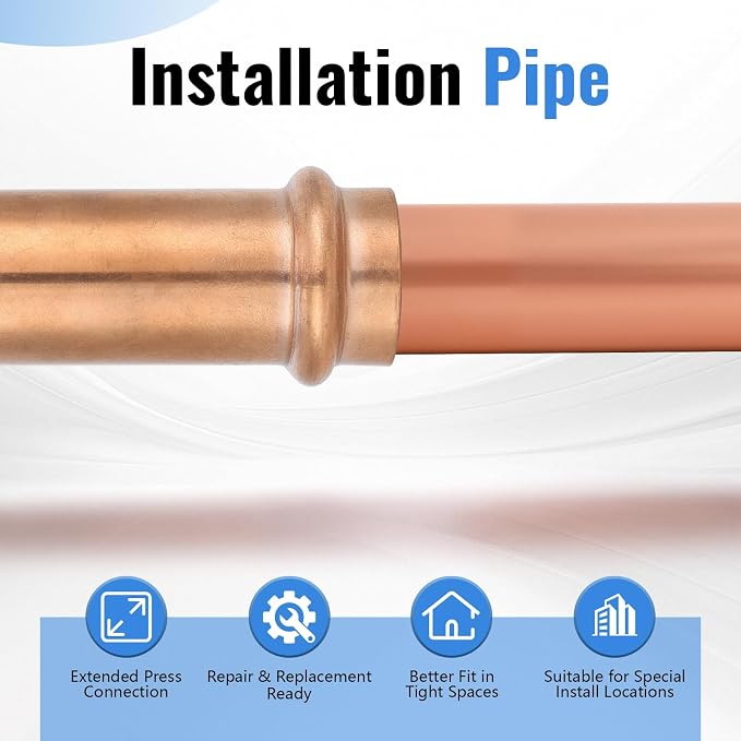 3/4" Copper Press Extended Repair Coupling NO Stop – Copper Press Coupling - Image 5