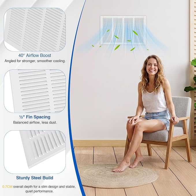 Fancat 20x12 Duct Opening | Steel Return Air Grille | Vent Cover Grill - Image 6