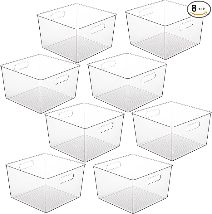 Vtopmart 8 Pack Extra Large Clear Storage Bins, 11x11 Cube Organizer | Acrylic by Vtopmart