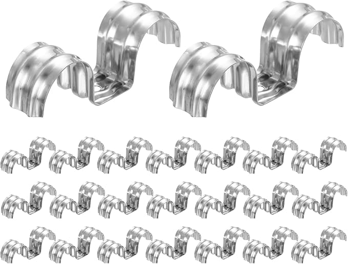 MECCANIXITY 52pcs Conduit Clamp 1 Inch 25mm, 2 Hole Stainless Steel Pipe Strap by MECCANIXITY