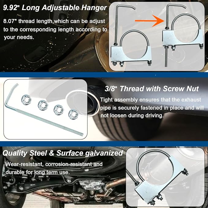4" Exhaust Clamp With Hanger One-Piece Muffler Hanger, Corrosion Resistant - Image 4