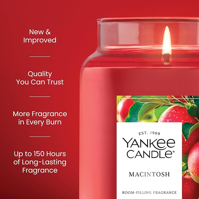 Yankee Candle Macintosh, Fall Scented Candle, 22oz Large Jar - Image 3
