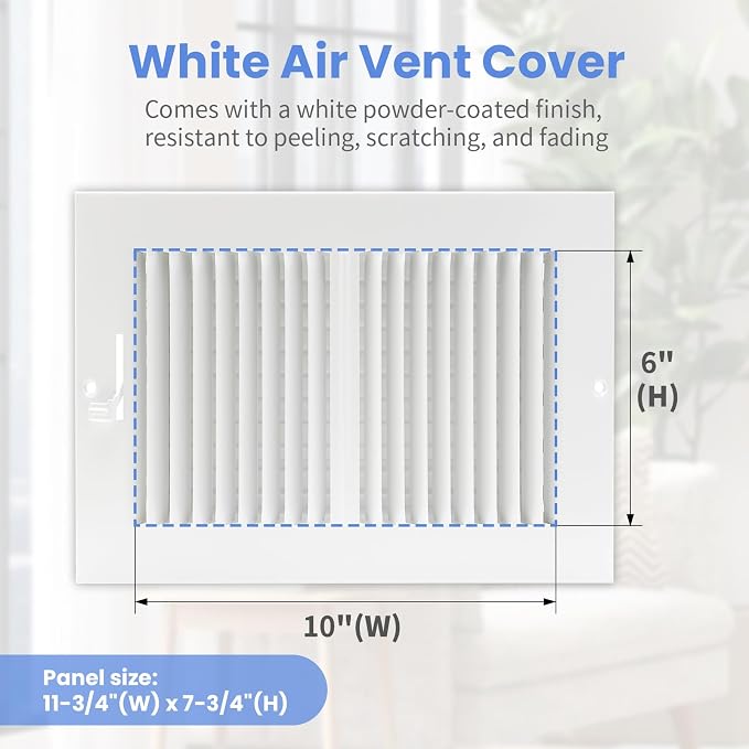 10 x 6 Inch Air Vent Covers for Wall or Ceiling - Image 2