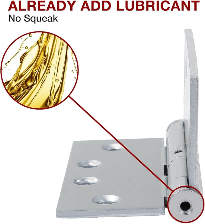 TDCHINGES Heavy Duty Door Hinges Satin Chrome 4.5Inch x 4 1/2"Square 1 Pack | - Image 3