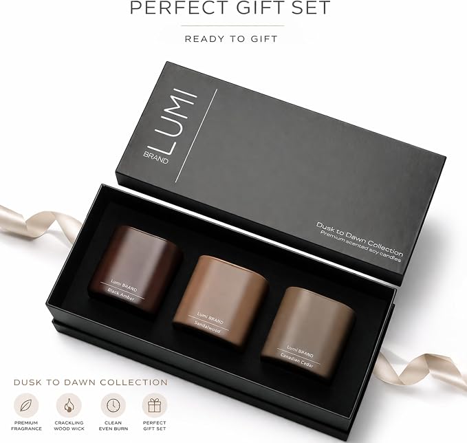 Set of 3 Premium Scented Soy Candles Gift Set | Dusk to Dawn Collection - Image 3