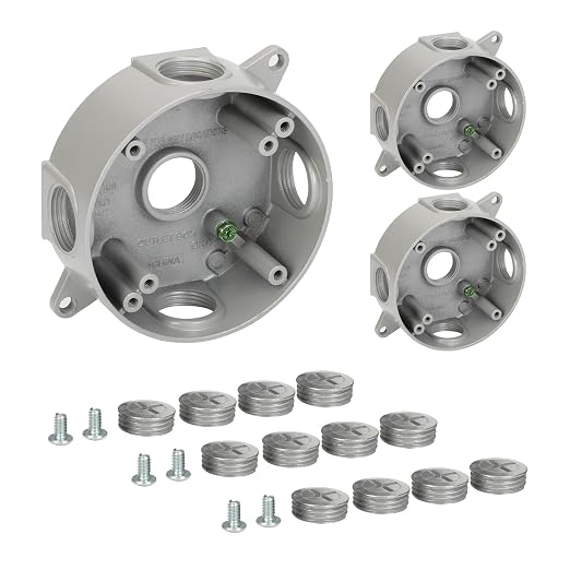 Round Electrical Outlet Box, 5 Hole 3/4-Inch Surface Mount Outlet Box | by XGGYA