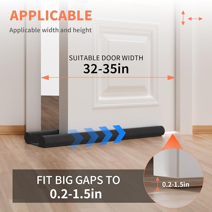 BKSAI Under Door Draft Stopper, Upgraded Under Door Gap Filler - Image 3