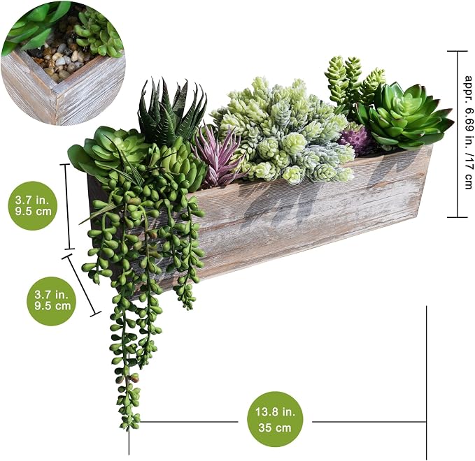 Winlyn Artificial Succulent Arrangement 14" Assorted Faux Succulents Plants in - Image 2