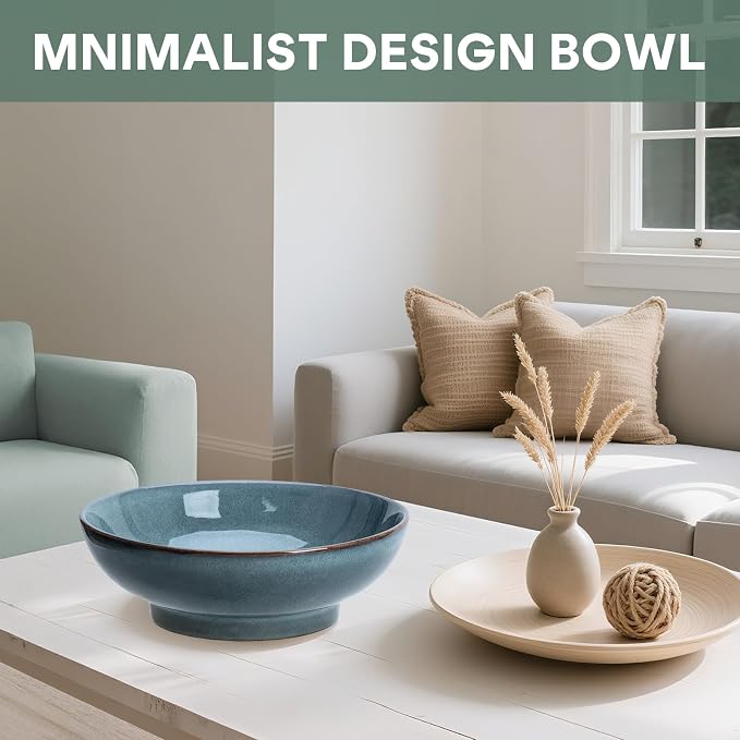 10" Decorative Bowl, Ceramic Fruit Bowl - Image 7