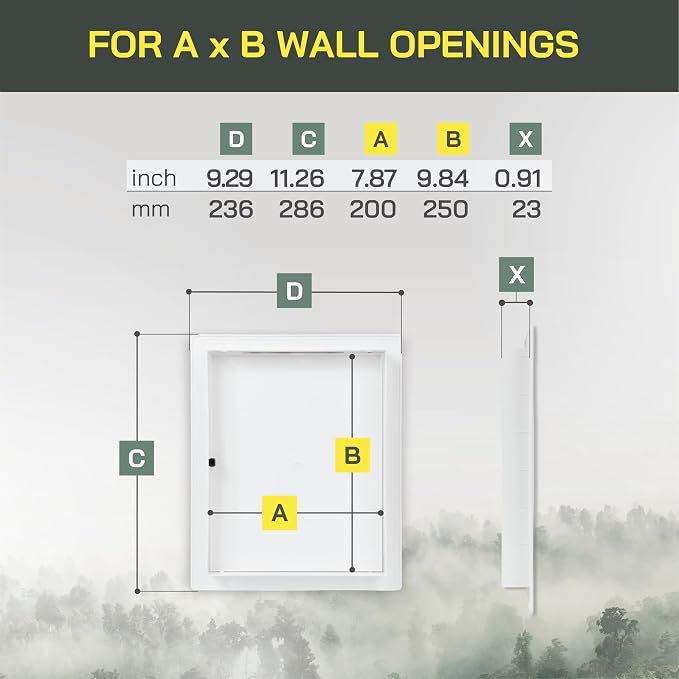 Vent Systems 8" x 10" Push-to-Open ABS Access Door – White Plastic Access Panel - Image 2