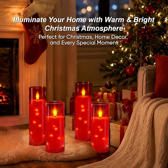 Raycare 7 Pack Flameless Battery Operated Pillar Candles - Image 4