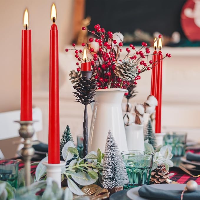 14 Pack Red Taper Candles - Image 5
