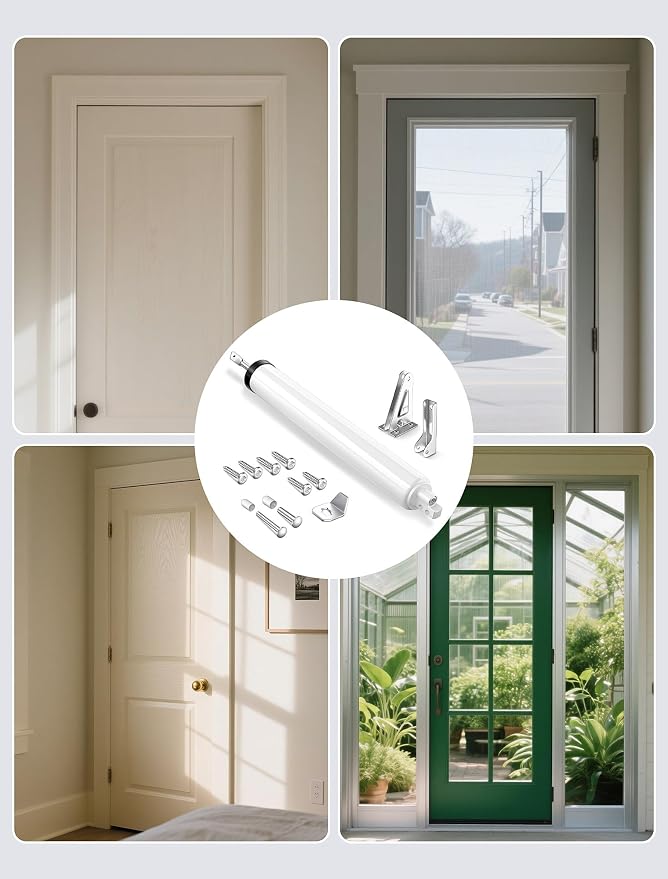 White Storm Door Closer, Pneumatic Screen Door Closer - Image 7
